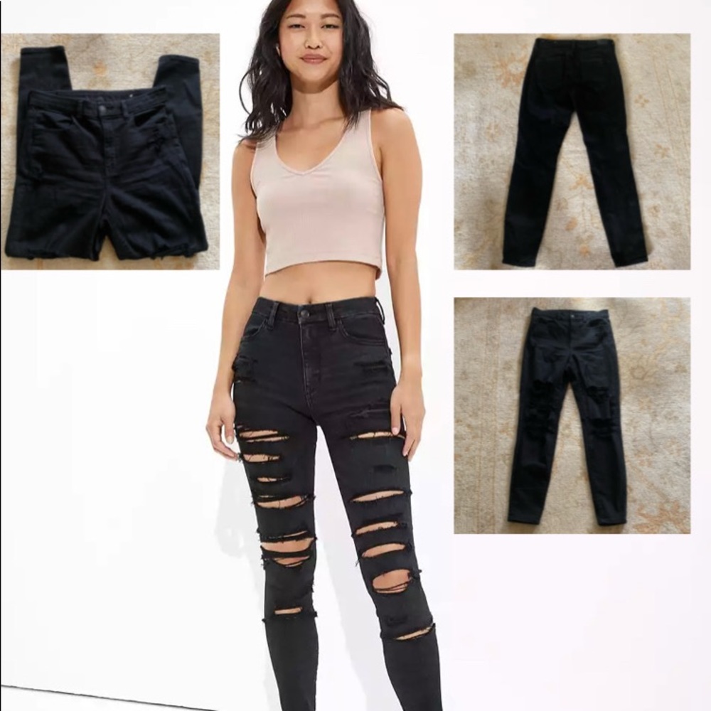 new american eagle forever soft ripped super high-waisted jegging jeans